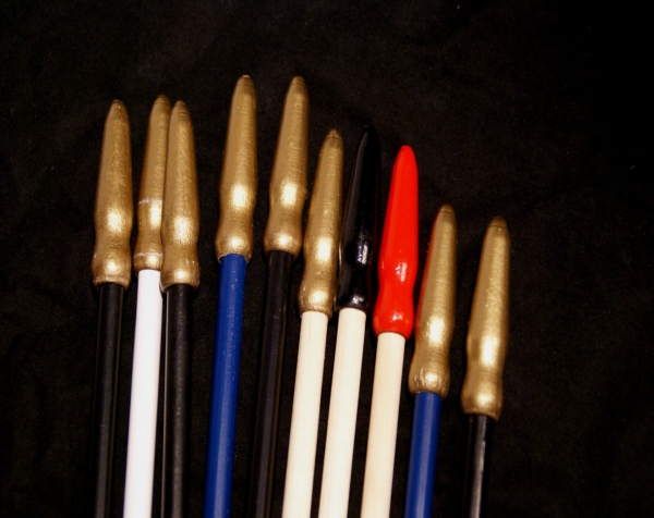 Painted Wooden Flag Dowels with Spear Tips